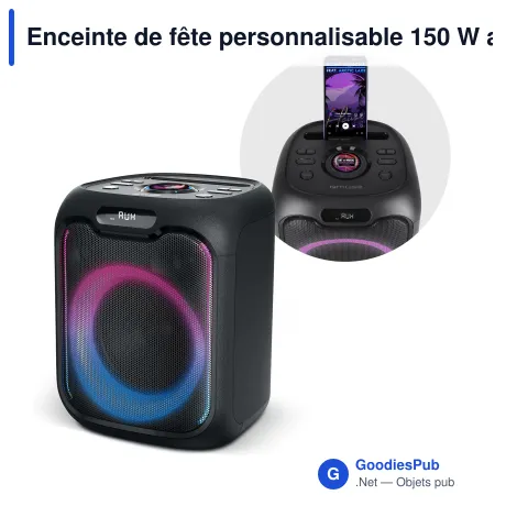 Enceinte de fête personnalisable 150 W avec microphone et logo - Muse