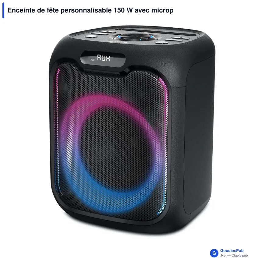 Enceinte de fête personnalisable 150 W avec microphone et logo - Muse - Image 2