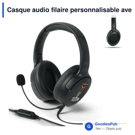 Casque audio filaire personnalisable avec microphone et logo - Muse M-212 CH