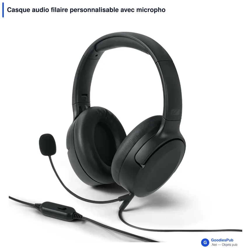 Casque audio filaire personnalisable avec microphone et logo - Muse M-212 CH - Image 2