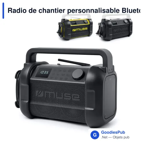 Radio de chantier personnalisable Bluetooth 20 W FM avec logo - Muse M-928