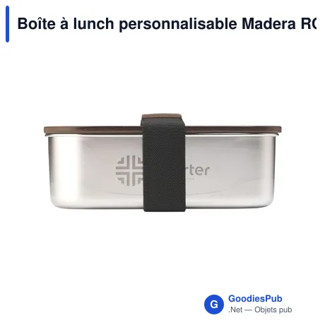 Boîte à lunch personnalisable Madera RCS avec logo