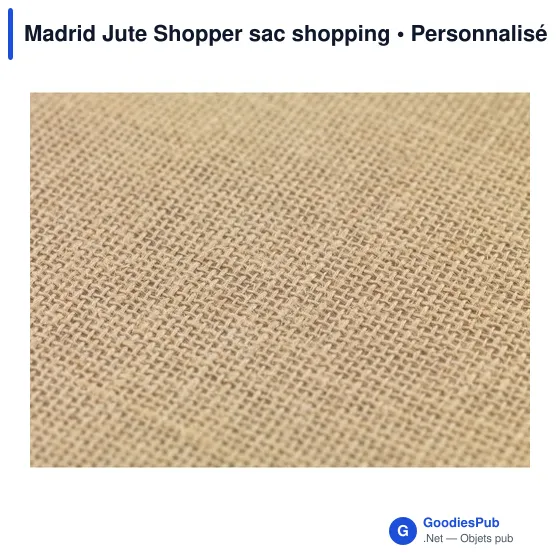 Sac shopping personnalisable Madrid Jute Shopper avec logo - Image 2