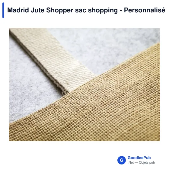 Sac shopping personnalisable Madrid Jute Shopper avec logo - Image 3