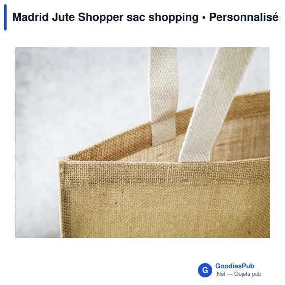 Sac shopping personnalisable Madrid Jute Shopper avec logo - Image 4