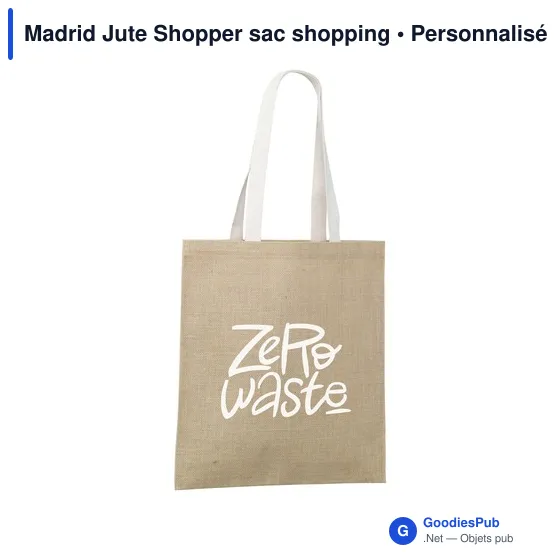 Sac shopping personnalisable Madrid Jute Shopper avec logo - Image 6