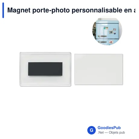 Magnet porte-photo personnalisable en acrylique avec logo