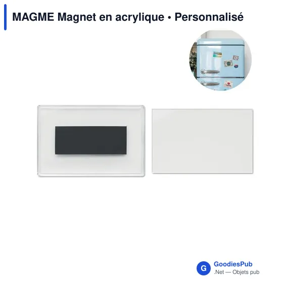 Magnet porte-photo personnalisable en acrylique avec logo - Image 1