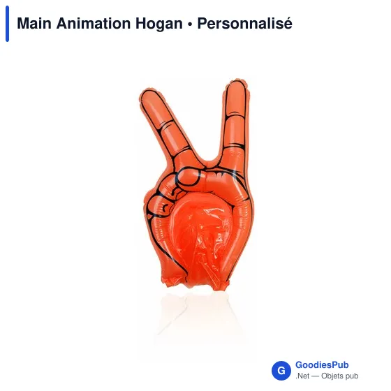 Main gonflable personnalisable en forme de V de victoire - Hoganavec logo - Image 1