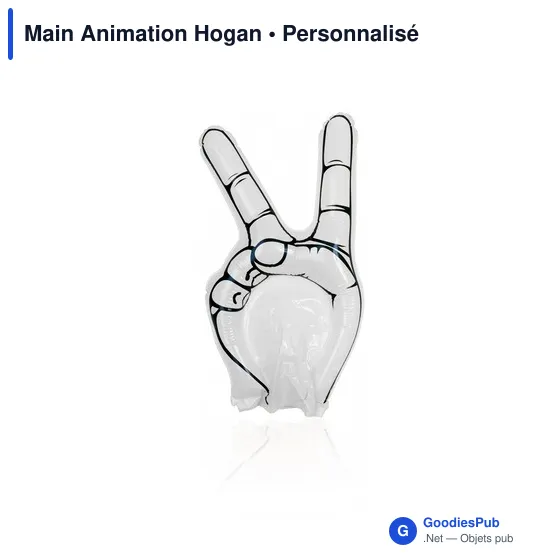 Main gonflable personnalisable en forme de V de victoire - Hoganavec logo - Image 4