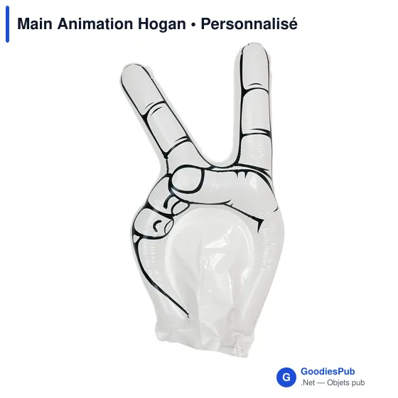 Main gonflable personnalisable en forme de V de victoire - Hoganavec logo - Image 5