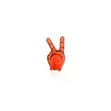 Variante rouge - Main gonflable personnalisable en forme de V de victoire - Hoganavec logo