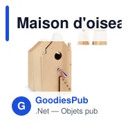 Maison d'oiseau personnalisable en bois certifié FSC avec logo - Bois - Miniature 1