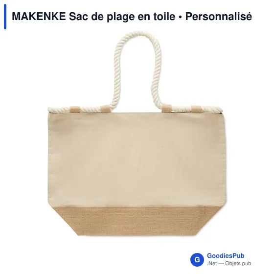 Sac de plage personnalisable en toile avec logo - MAKENKE - Image 2