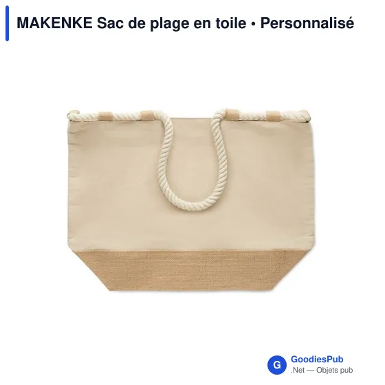Sac de plage personnalisable en toile avec logo - MAKENKE - Image 4
