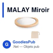 MALAY Miroir de poche en bambou - Miniature 1