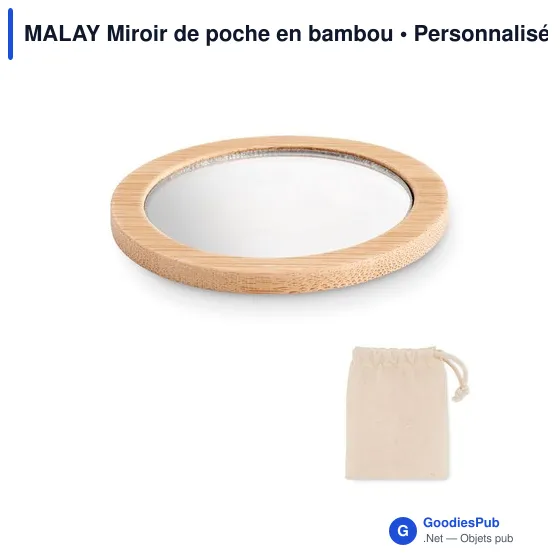 MALAY Miroir de poche en bambou - Image 1