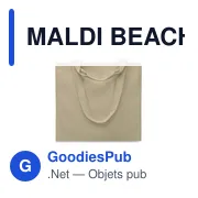 MALDI BEACH Sac de plage en toile 320 gr/m² - Miniature 3