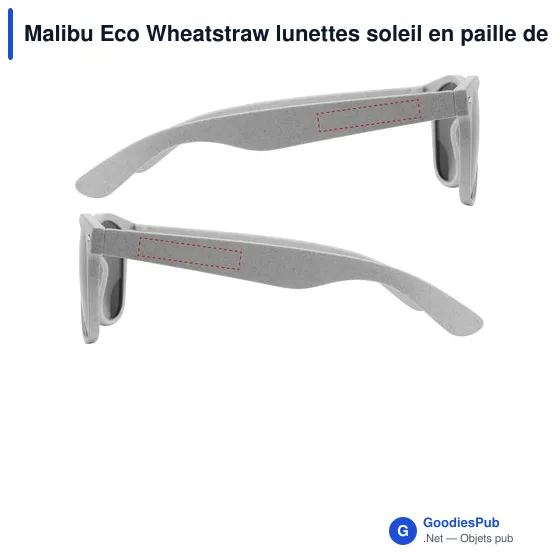 Lunettes de soleil personnalisables Malibu Eco Wheatstraw avec logo - Image 4