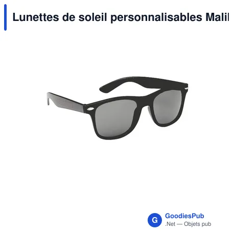 Lunettes de soleil personnalisables Malibu Matt Black avec logo