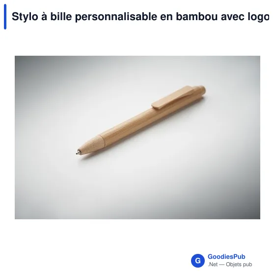 Stylo à bille personnalisable en bambou avec logo - MAMBO - Image 3