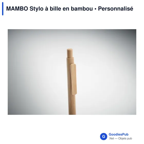 Stylo à bille personnalisable en bambou avec logo - MAMBO - Image 4