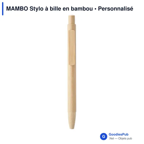 Stylo à bille personnalisable en bambou avec logo - MAMBO - Image 5
