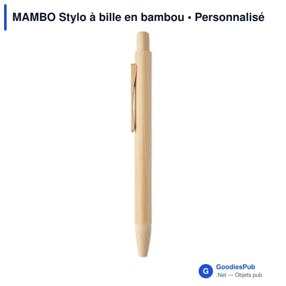 Stylo à bille personnalisable en bambou avec logo - MAMBO - Image 6