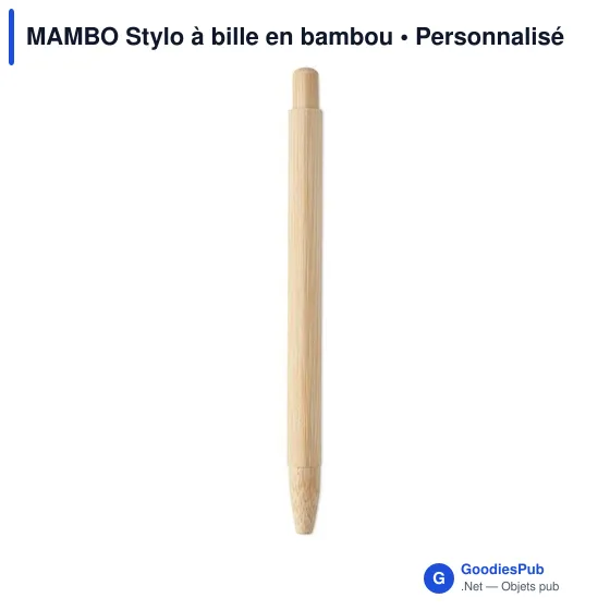Stylo à bille personnalisable en bambou avec logo - MAMBO - Image 7