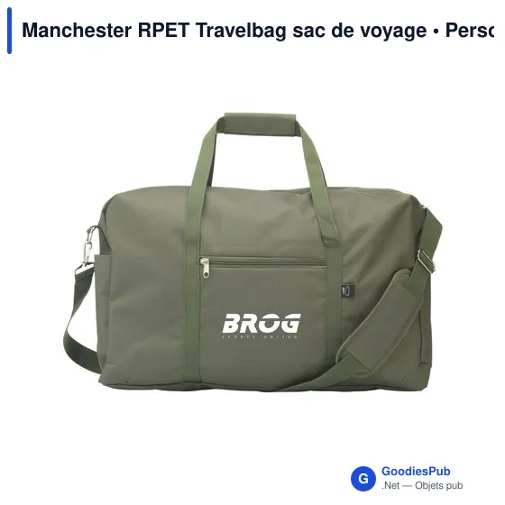 Sac de voyage personnalisable Manchester RPET avec logo - Image 6