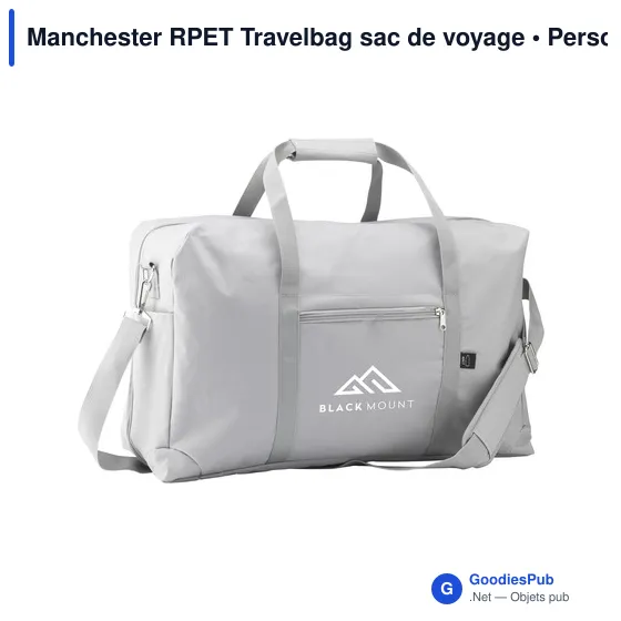 Sac de voyage personnalisable Manchester RPET avec logo - Image 7