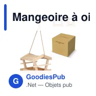 Mangeoire à oiseaux personnalisable en bois certifié FSC avec logo - Bois - Miniature 1