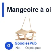 Mangeoire à oiseaux personnalisable en bois certifié FSC avec logo - Bois - Miniature 2