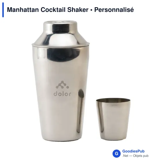 Shaker à cocktail personnalisable avec logo - Manhattan Cocktail Shaker - Image 2