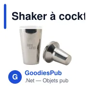 Shaker à cocktail personnalisable avec logo - Manhattan Cocktail Shaker - Miniature 3