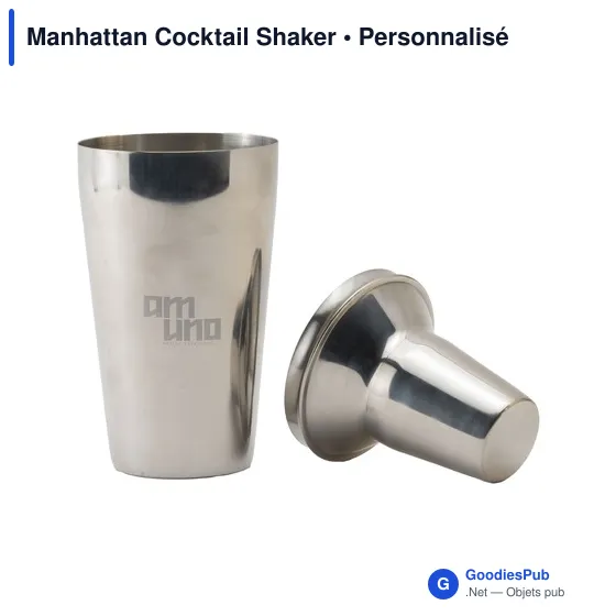 Shaker à cocktail personnalisable avec logo - Manhattan Cocktail Shaker - Image 3