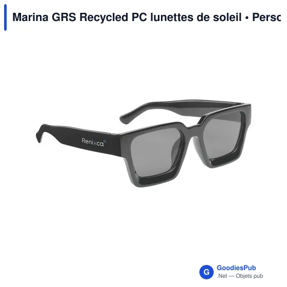 Lunettes de soleil personnalisables en PC recyclé avec logo - Marina GRS - Image 1