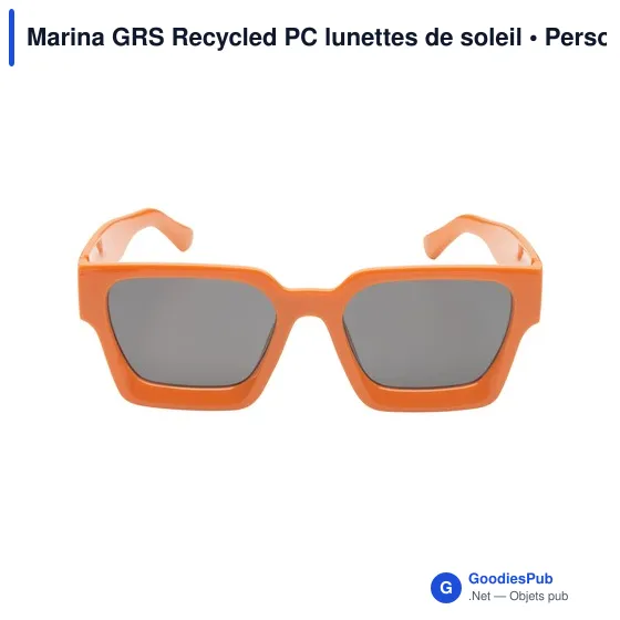 Lunettes de soleil personnalisables en PC recyclé avec logo - Marina GRS - Image 11
