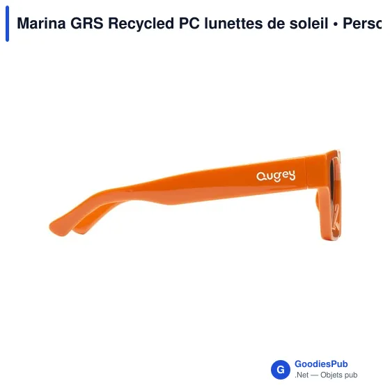 Lunettes de soleil personnalisables en PC recyclé avec logo - Marina GRS - Image 12
