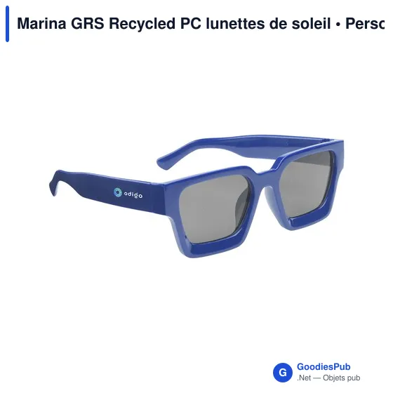 Lunettes de soleil personnalisables en PC recyclé avec logo - Marina GRS - Image 4