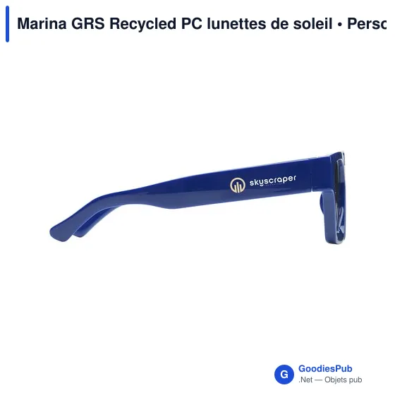 Lunettes de soleil personnalisables en PC recyclé avec logo - Marina GRS - Image 6
