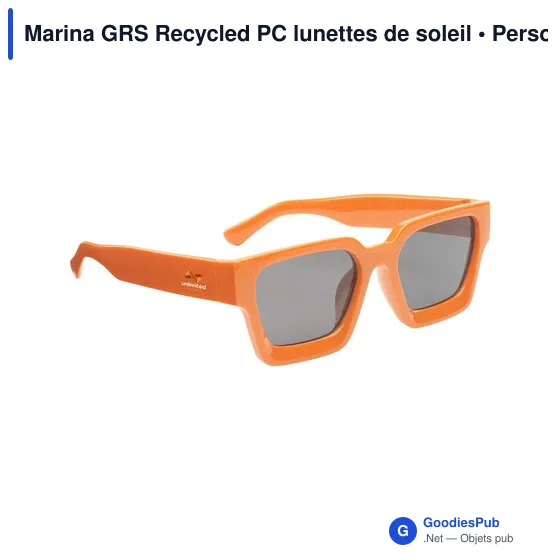 Lunettes de soleil personnalisables en PC recyclé avec logo - Marina GRS - Image 10
