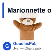 Marionnette ours personnalisable avec logo - Ripley - Miniature 3
