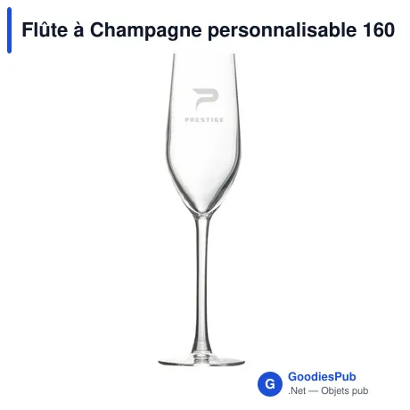 Flûte à Champagne personnalisable 160 ml avec logo - Marne