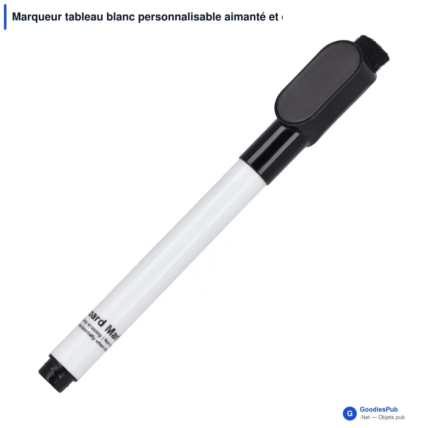 Marqueur tableau blanc personnalisable aimanté et effaceur avec logo - Magnet - Image 2