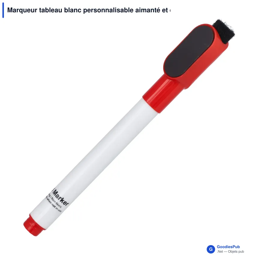 Marqueur tableau blanc personnalisable aimanté et effaceur avec logo - Magnet - Image 3