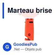 Marteau brise-vitre personnalisable avec logo - modèle Erika - Miniature 1