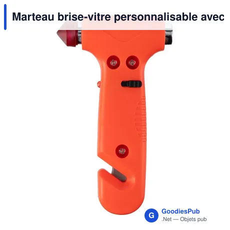 Marteau brise-vitre personnalisable avec logo - modèle Erika