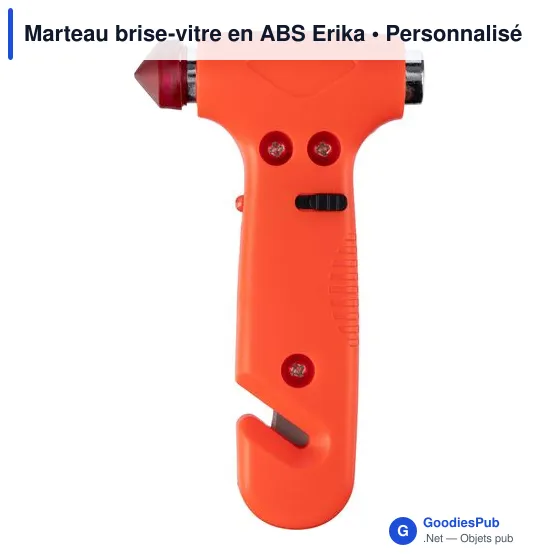 Marteau brise-vitre personnalisable avec logo - modèle Erika - Image 1