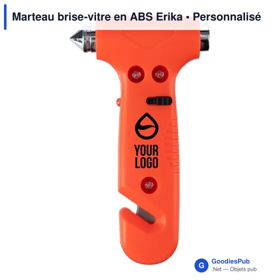 Marteau brise-vitre personnalisable avec logo - modèle Erika - Image 2